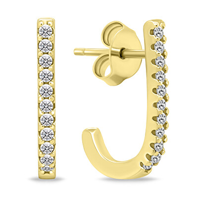 Brilio Silver - Originální pozlacené náušnice se zirkony EA618Y