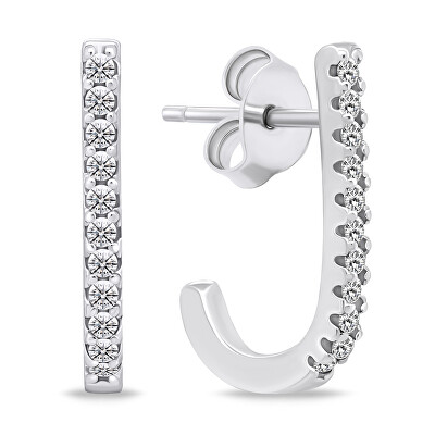 Brilio Silver - Originální stříbrné náušnice se zirkony EA618W