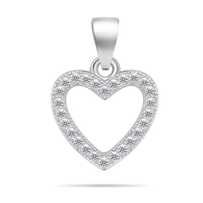 Brilio Silver - Oslnivý přívěsek srdce se zirkony PT09W