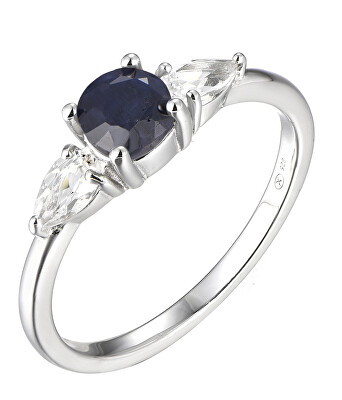 Brilio Silver - Oslnivý stříbrný prsten se safírem Precious Stone SR09031B
