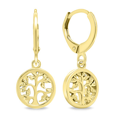 Brilio Silver - Pozlacené kruhové náušnice Strom života EA648Y
