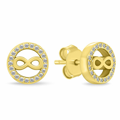 Brilio Silver - Pozlacené pecky Nekonečno se zirkony EA1241Y