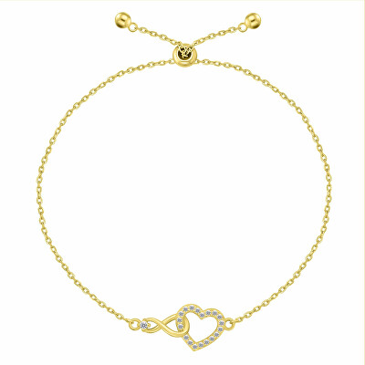 Brilio Silver - Pozlacený posuvný náramek Nekonečná láska BRC252Y