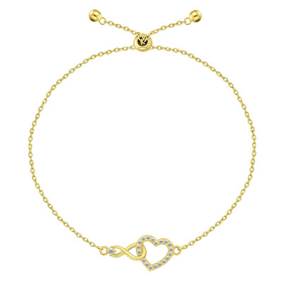 Brilio Silver - Pozlacený posuvný náramek Nekonečná láska BRC252Y