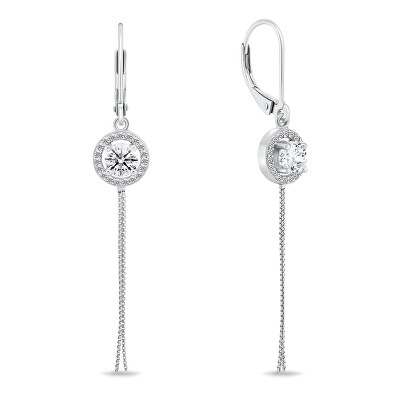 Brilio Silver - Půvabné dlouhé stříbrné náušnice EA732W