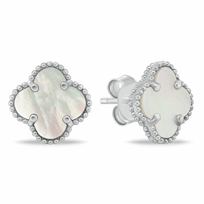 Brilio Silver - Krásné stříbrné náušnice Čtyřlístek EA1157W