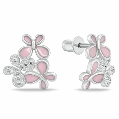 Brilio Silver - Půvabné stříbrné náušnice Motýlci EA1089WP