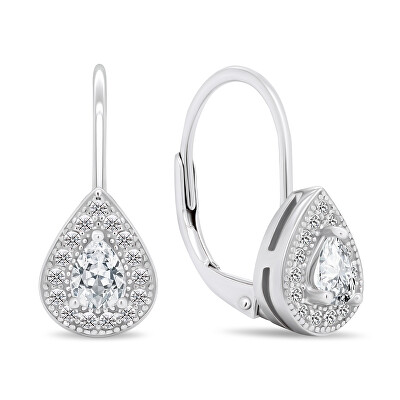 Brilio Silver - Půvabné stříbrné náušnice s čirými zirkony EA402W