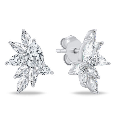 Brilio Silver - Půvabné stříbrné náušnice se zirkony EA1165W