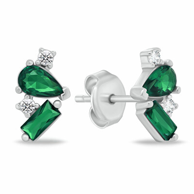 Brilio Silver - Slušivé stříbrné náušnice se zirkony EA1170WG