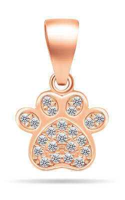 Brilio Silver - Půvabný bronzový přívěsek se zirkony Tlapička PT85R