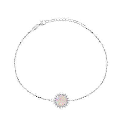 Brilio Silver - Půvabný náramek se syntetickým opálem BRC37WP