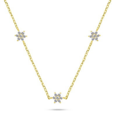 Brilio Silver - Půvabný pozlacený náhrdelník se zirkony NCL109Y