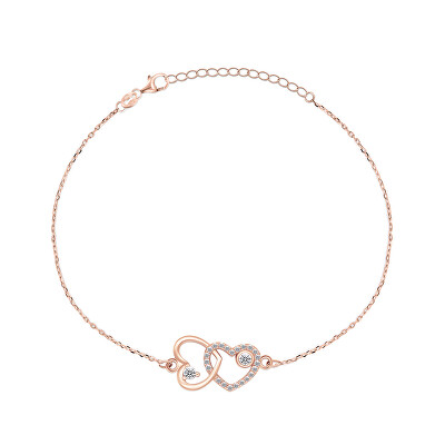 Brilio Silver - Romantický bronzový náramek se zirkony BRC32R