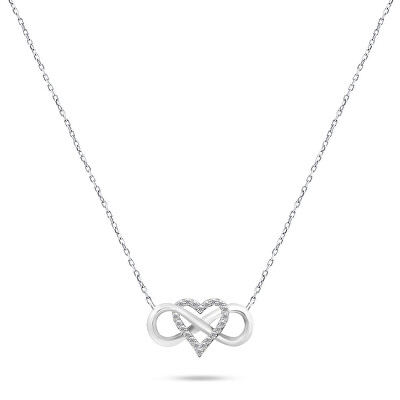 Brilio Silver - Romantický stříbrný náhrdelník se zirkony NCL78W