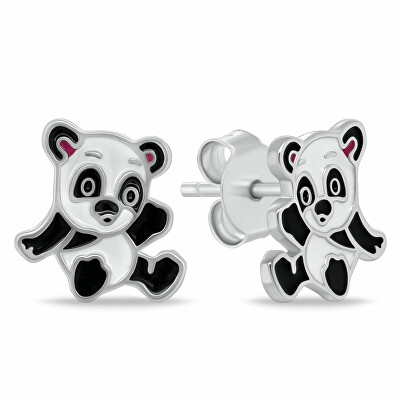 Brilio Silver - Roztomilé stříbrné náušnice Panda EA1113W