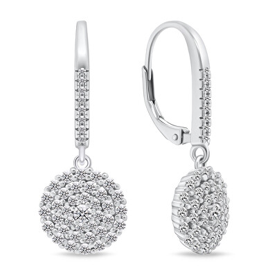 Brilio Silver - Slušivé stříbrné náušnice se zirkony EA730W