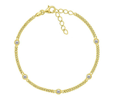 Brilio Silver - Slušivý pozlacený náramek se zirkony BRC109Y