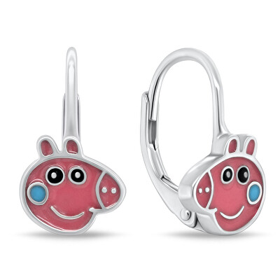 Brilio Silver - Stříbrné dívčí náušnice Prasátko Peppa EA1160W