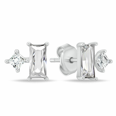 Brilio Silver - Stříbrné náušnice pecky s kubickými zirkony EA1122W