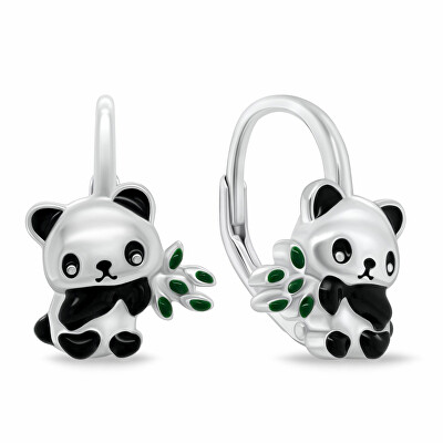Brilio Silver - Stříbrné visací náušnice Panda EA1111W