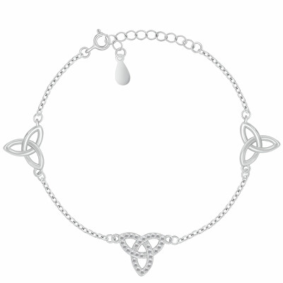 Brilio Silver - Stříbrný dámský náramek Triquetra BRC214W