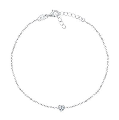 Brilio Silver - Stříbrný náramek na nohu se srdíčkem ANK113W