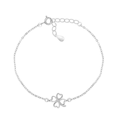 Brilio Silver - Stříbrný náramek pro štěstí Čtyřlístek BRC60W