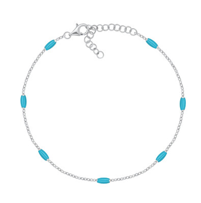 Brilio Silver - Stříbrný náramek s tyrkysovými korálky BRC228WTQ