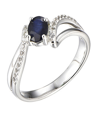 Brilio Silver - Stříbrný prsten se safírem Precious Stone SR09000B