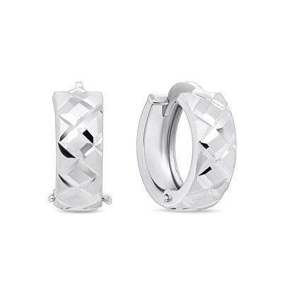 Brilio Silver - Stylové kruhové stříbrné náušnice EA155W