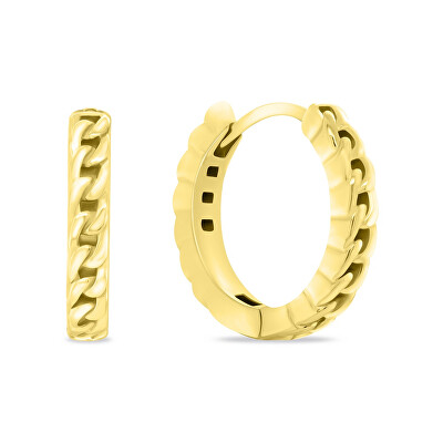 Brilio Silver - Stylové pozlacené náušnice kruhy EA991Y
