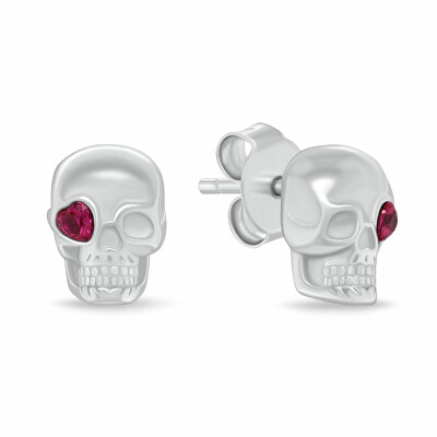 Brilio Silver - Stylové stříbrné náušnice s kubickou zirkonií Lebka EA1228W