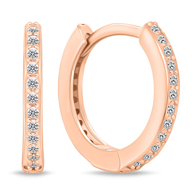 Brilio Silver - Třpytivé bronzové náušnice kruhy EA159R