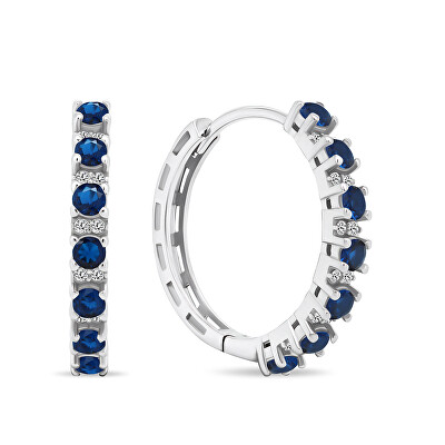 Brilio Silver - Třpytivé kruhové náušnice se zirkony EA472WB