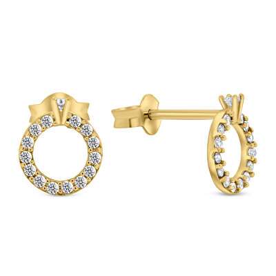 Brilio Silver - Třpytivé pozlacené náušnice EA357Y