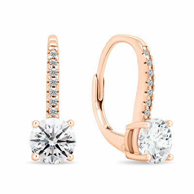 Brilio Silver - Třpytivé pozlacené náušnice s čirými zirkony EA415R