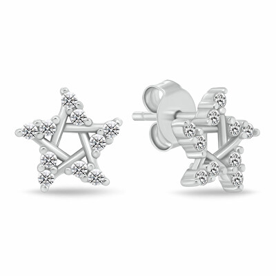 Brilio Silver - Třpytivé stříbrné náušnice Hvězdy EA1207W