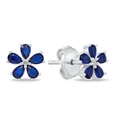 Brilio Silver - Třpytivé stříbrné náušnice Kytičky EA1034WB