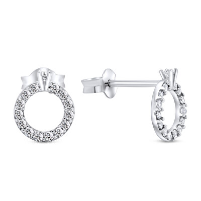 Brilio Silver - Třpytivé stříbrné náušnice EA357W