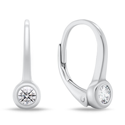 Brilio Silver - Třpytivé stříbrné náušnice se zirkony LME276