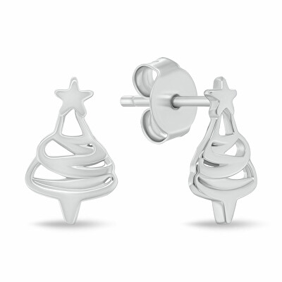 Brilio Silver - Vánoční stříbrné náušnice Stromeček EA1244W