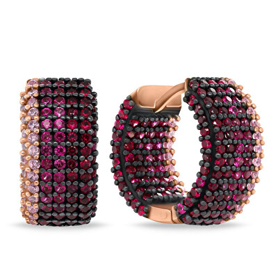 Brilio Silver - Výrazné bronzové náušnice se zirkony EA1028RR