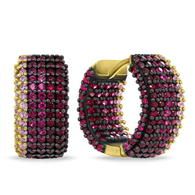 Brilio Silver - Výrazné pozlacené náušnice se zirkony EA1028YR