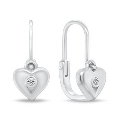 Brilio Silver - Půvabné dívčí stříbrné náušnice srdíčka EA183W