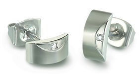 Boccia Titanium - Elegantní titanové náušnice s diamanty 05007-02