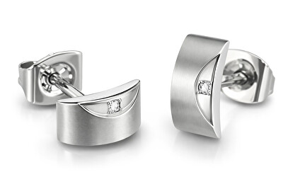 Boccia Titanium - Elegantní titanové náušnice s diamanty 05007-02