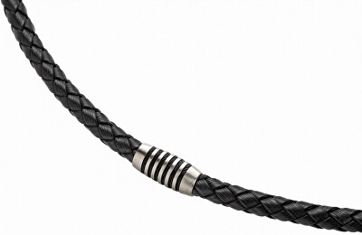 Boccia Titanium - Pánský kožený náhrdelník 0843-0350