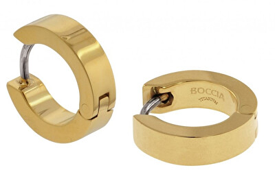 Boccia Titanium - Pozlacené titanové náušnice 0510-13
