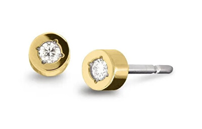 Boccia Titanium - Pozlacené titanové náušnice s brilianty 05083-04